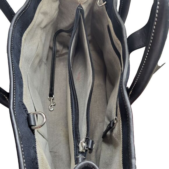 Vintage Dooney & Bourke Black Satchel Logo Canvas, Lock Clasp, Crossbody Strap - Picture 8 of 15